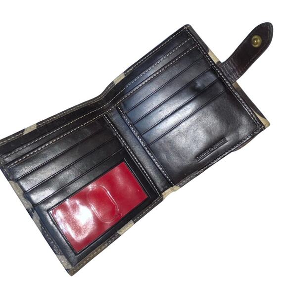 Dooney & Bourke Cream Brown Giraffe Print Leather Bifold Wallet - Picture 7 of 8